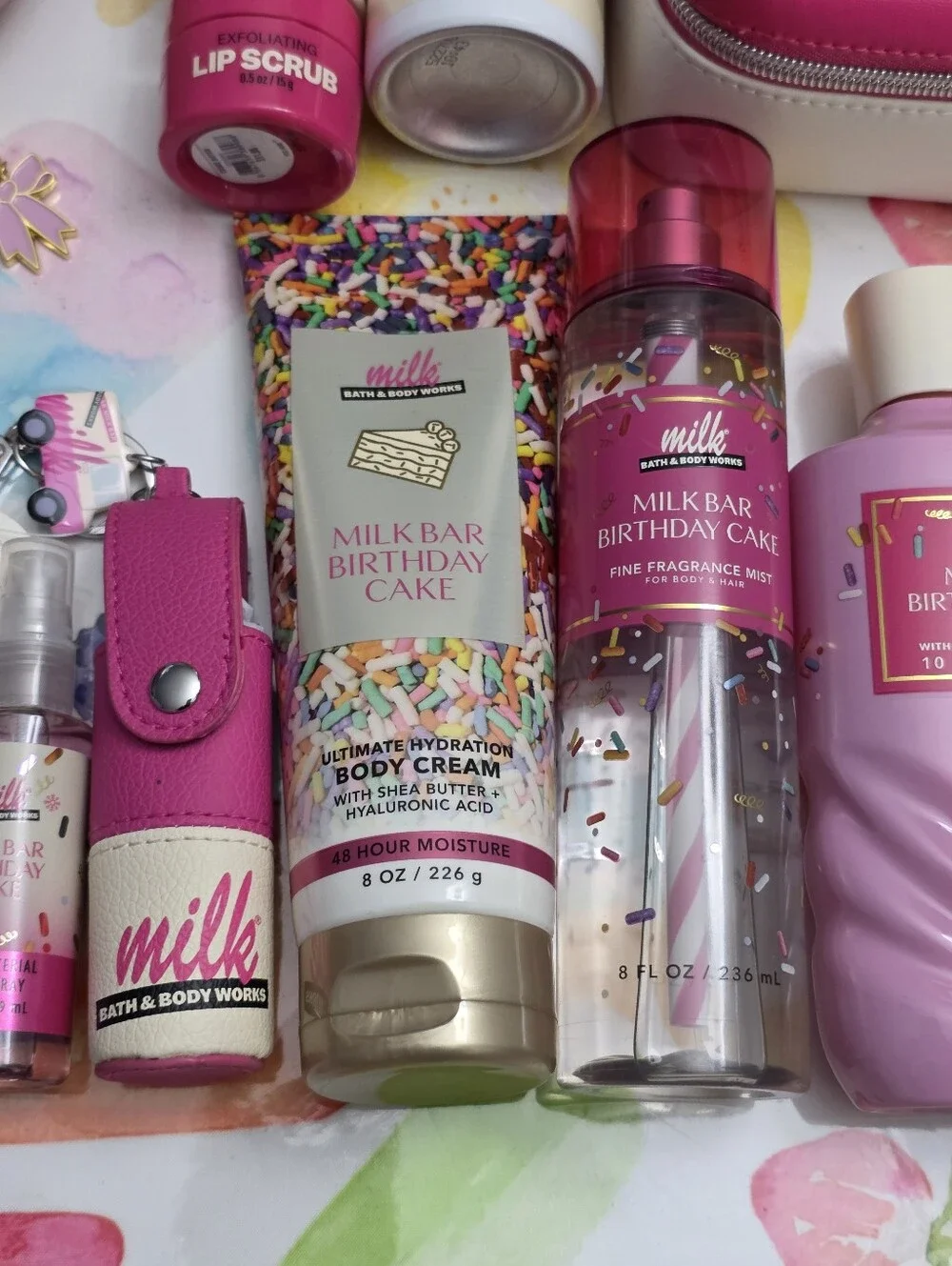 Bath & Body Works Milk Bar Birthday Cake Pink Gift Collection 14 Piece Set RARE